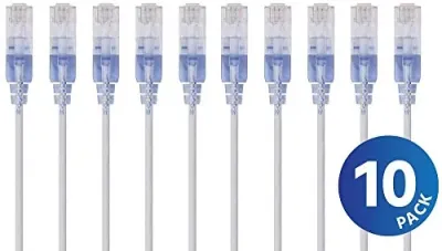 Monoprice 15164 - SLIM CAT6A CABLE - 10PK_ 7FT WHITE