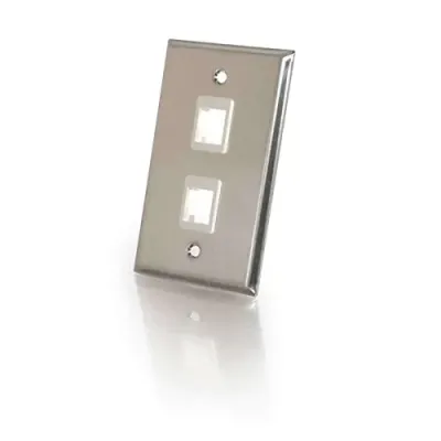 LEGRAND 37094 - 2 PORT SINGLE GANG PLATE STAINLESS TAA - LIFETIME WARRANTY -