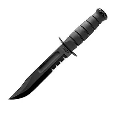 Navico Group 1214 - Ka-Bar Full-Size Fixed 7 in Black Combo Blade Kraton Handle