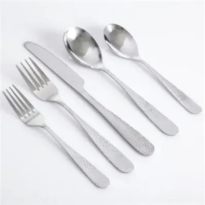 Gibson 109532.46 - GH Hammered 46-Piece Stainless Steel Flatware Set