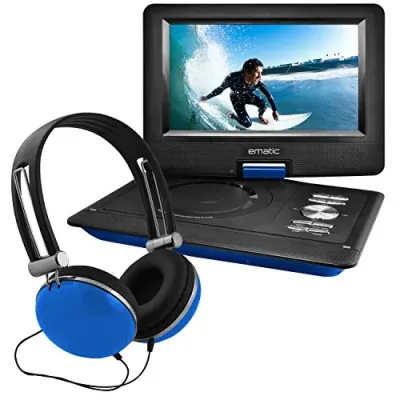 Ematic EPD116BU - 10 Port DVD Hdphn Bndl Blue