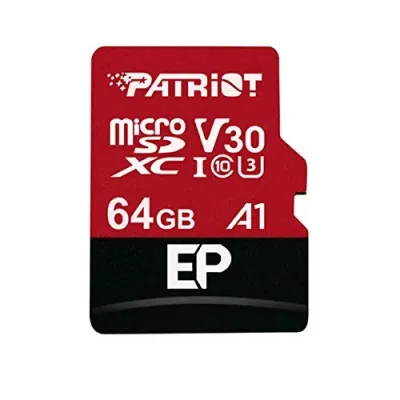 Patriot Memory PEF64GEP31MCX - 64GB Micro SDXC Card V30 A1 for 4K Video Recording