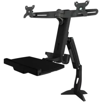 AMER NETWORKS AMR2ACWS - SINGLE ARM CLAMP MOUNT WORKSTATION (DUAL DISPLAY AND KEYBOAR