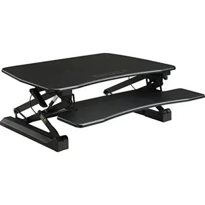 Lorell LLR99553 - Lorell V2 Sit-to-Stand Adjustable Desk Riser - Black