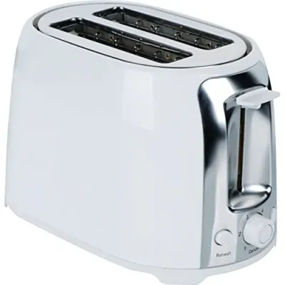Brentwood TS-292W - 800W Toaster with 6-Setting Browning Control - White & Stain