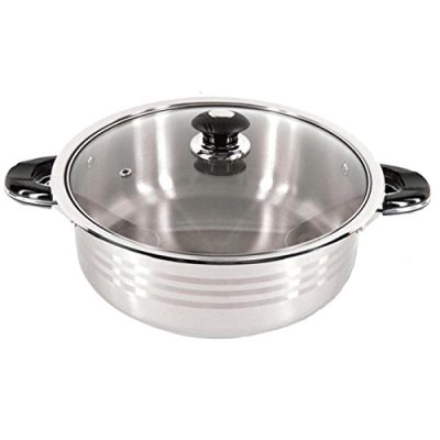 SUPER X SXDF10 - SuperX 10 Quart Stainless Steel Shallow Pot SXDF10