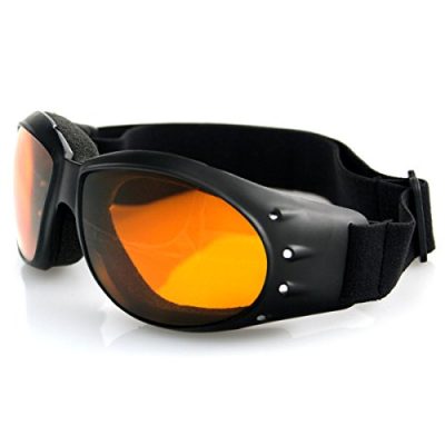 Bobster BCA001A - Bobster Cruiser Goggles, Black Frame, Anti-fog Amber Lens