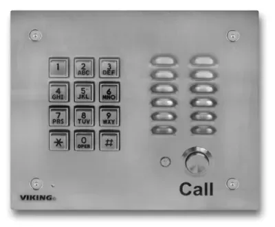Viking Electronics VK-K-1700-3EWP - Stainless Steel Vandal Resistant Entry Phone with Keypad  Fl