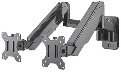 Manhattan 461627 - Dual Monitor Wall Mount with Gas Spring Adjustments