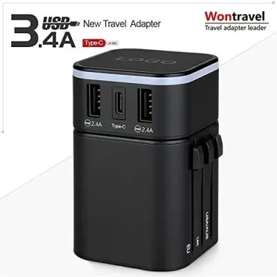 IO MAGIC IWPU-3PD34-R00-BL - IOMAGIC DETACHABLE AC USB WORLD ADAPTER