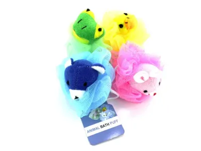 Bulk Buys BE047 - Kids Animal Bath Scrubber with Hanging Rope