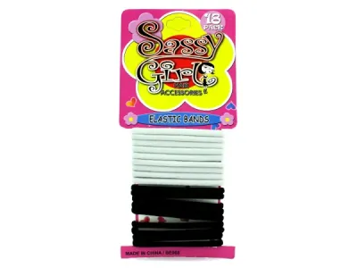 sassy girl BE068 - Black & White Hair Bands Set