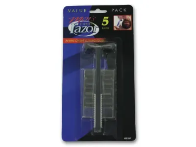 bulk buys BE267 - Mens Travel-Ready Disposable Razor with Extra Blades