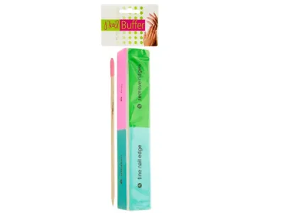 salon collections BE546 - 8-Surface Nail Buffer with Wooden Cuticle Stick