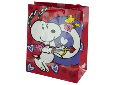 bulk buys BH428 - Snoopy Bullseye Valentines Day Gift Bag