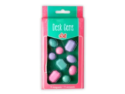 Bulk Buys BH612 - Colorful Desk Gem Magnets Set - 9 Pieces