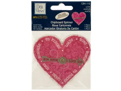 bulk buys CG376 - Glitter Accented Love Spinner Sticker Chipboard