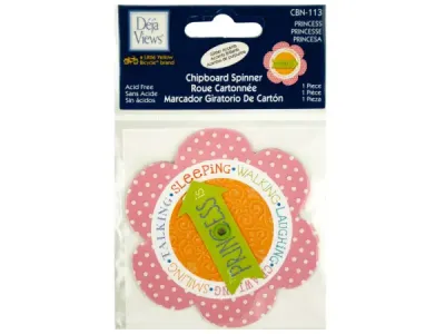 bulk buys CG377 - Princess Chipboard Spinner Sticker