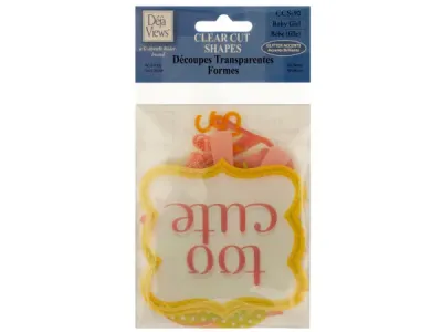 bulk buys CG387 - Clear Cut Baby Girl Shapes with Glitter Accents