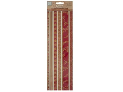 bulk buys CG464 - Reds Decorative Fabric Borders Stickers