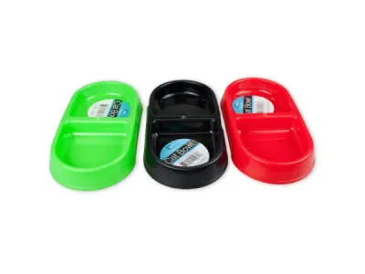 tiny's DI020 - Durable Double-Sided Cat Food and Water Bowl