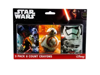 Bulk Buys CT115 - Star Wars 3 Pack 8 Count Crayons