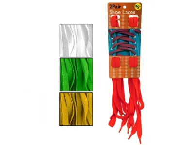 bulk buys GC831 - Bright & Colorful Durable Shoelaces - Set of 2 Pairs