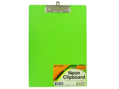 bulk buys GR143 - Vibrant Neon Clipboard with Sturdy Chrome Clip