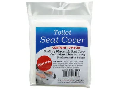 Bulk Buys HC215 - 10-Pack Biodegradable Disposable Toilet Seat Covers