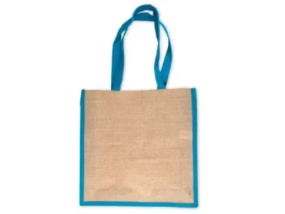 bulk buys HC321 - Turquoise Natural Jute Everyday Tote Bag