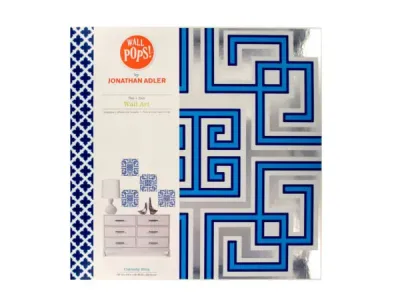 Bulk Buys HG934 - Carnaby Blox Peel + Stick Wall Art Set - Blue & Silver