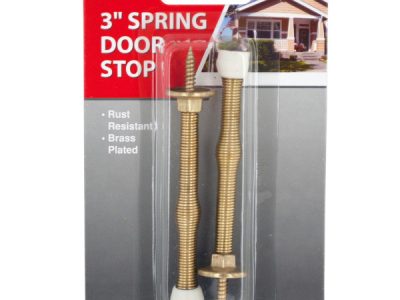 bulk buys HH161 - Rust-Resistant Brass-Plated Spring Door Stop Set - 2 Pieces