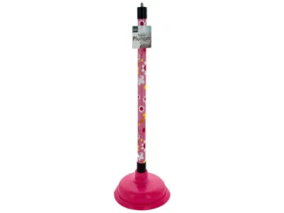 bulk buys HH311 - Charming Floral Toilet Plunger with Stylish Handle