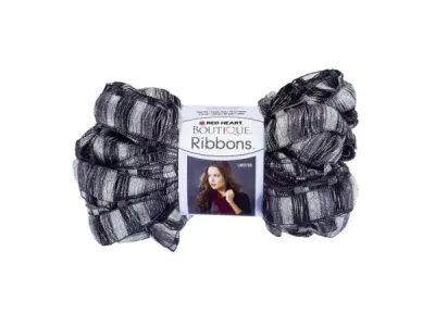 bulk buys HI108 - Sparkling Grey & Black Ribbons Yarn for Crafting