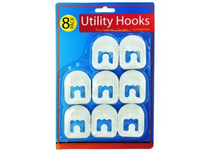 bulk buys HR128 - Durable Self-Adhesive Utility Hooks Set - 8 Pieces