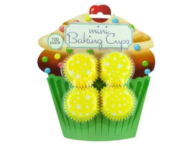 bulk buys HW765 - Colorful Polka Dot Mini Baking Cup Liners - 100 Pack