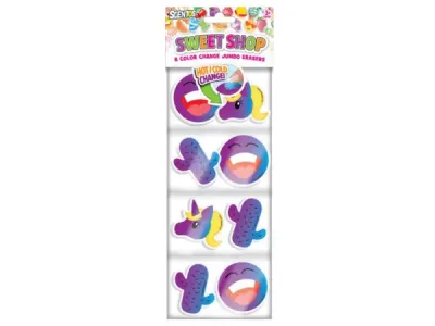 bulk buys KK997 - Color Change Jumbo Erasers Set - Sweet Shop Theme