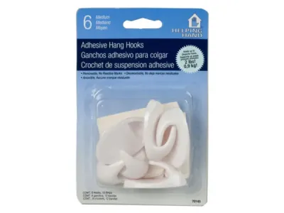 bulk buys KL644 - Helping Hands 6 Medium Adhesive Hang Hooks