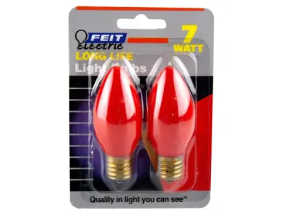 Bulk Buys MA189 - 2 Pack Red 7 Watt Long Life Night Light Bulbs