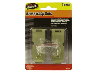 STERLING MS100 - Rustproof 2-Piece Gold Tone Iron Hasp Set for Security