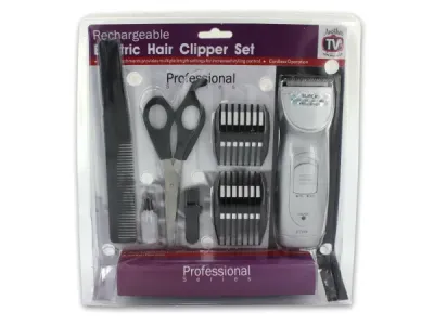 Bulk Buys OB644 - Cordless Rechargeable Hair Clipper Set with Accessories