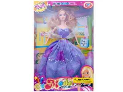 Bulk Buys OB996 - Glamorous Fashion Doll in Sparkly Gown with Accessories