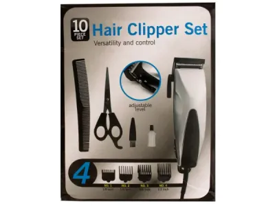 Bulk Buys OD361 - Precision Hair Clipper Set with 10 Accessories