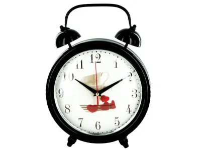 Bulk Buys OF545 - Decorative Metal Desk Clock