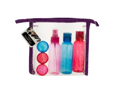 bulk buys OL096 - Travel Container Set in Zipper Case