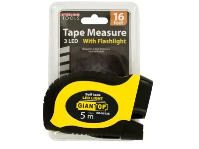 STERLING OL583 - Self-Locking Tape Measure with LED Flashlight