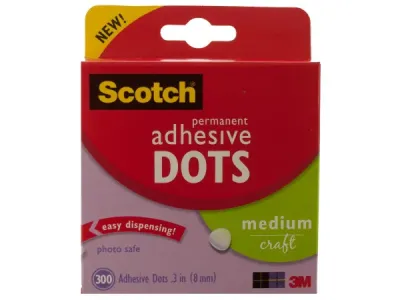 Bulk Buys OP626 - Scotch Permanent Medium Adhesive Dots - 300 Count