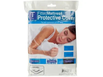 bulk buys OL992 - Twin Size Waterproof Fitted Mattress Protector Cover
