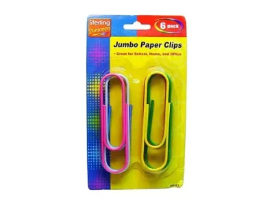 STERLING OR383 - Multi-Color Jumbo Paper Clips Set - 6 Pieces