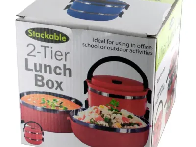 Bulk Buys OS172 - Stackable 2-Tier Lunch Box
